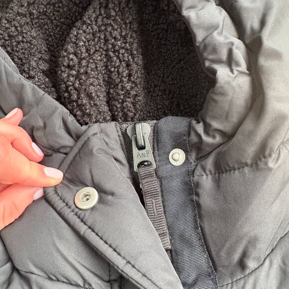 ABERCROMBIE & FITCH Black Lined Hooded Jacket - Picture 10 of 10